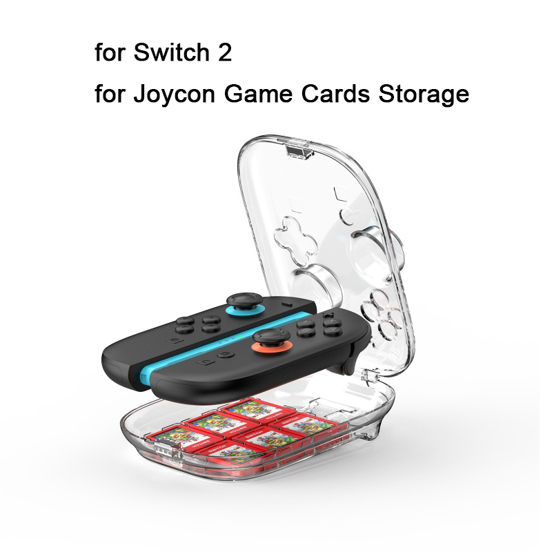 Gaming Kit Accessories Nintendo Switch - Switch 2用ジョイコン透明保護ケース、ゲームカード収納ボックス付き、Switch2ケース用ゲームアクセサリー