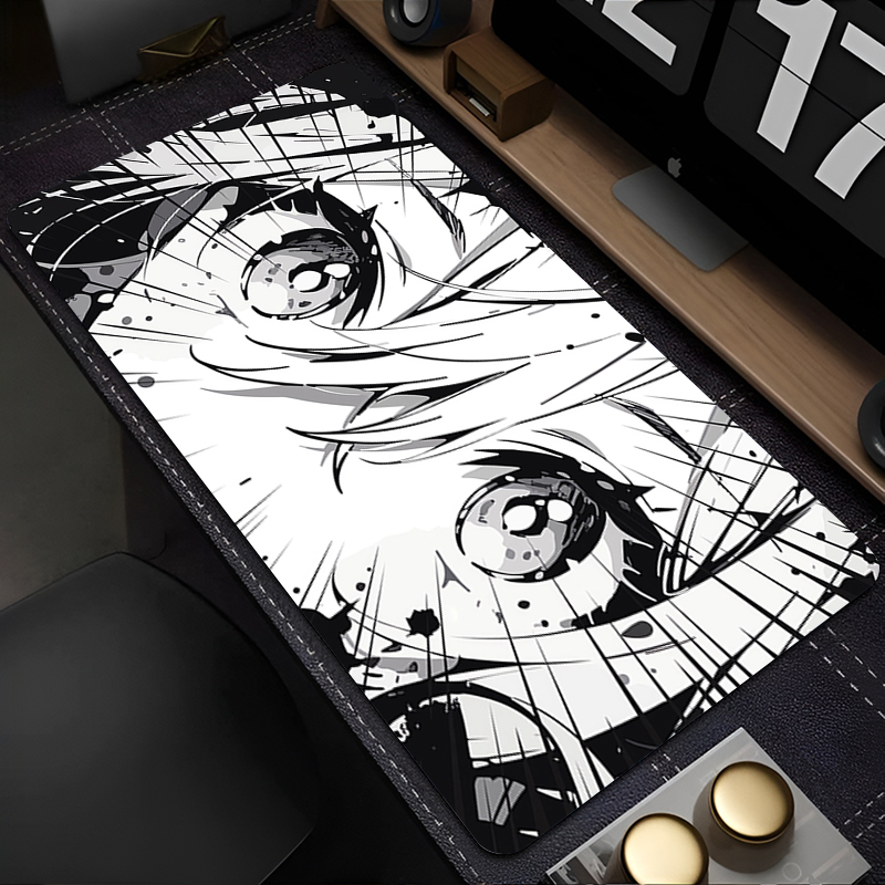 マウスパッド黒と白のアニメマウスパッドオフィスPCかわいいゲ - Gaming Accessories White のレビューと価格
