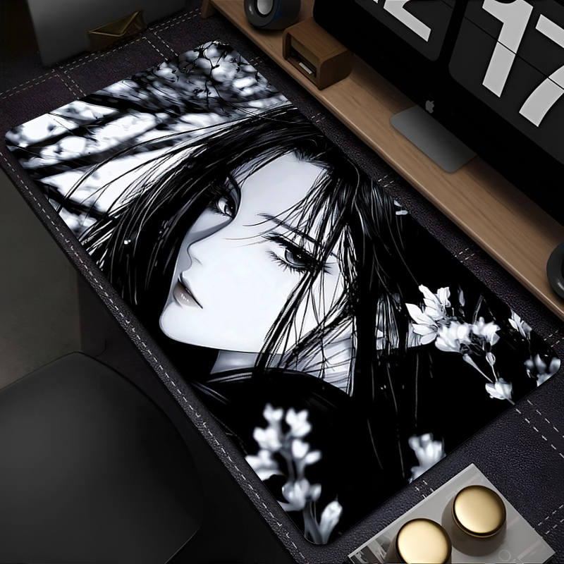 マウスパッド黒と白のアニメマウスパッドオフィスPCかわいいゲ - Gaming Accessories White のレビューと価格