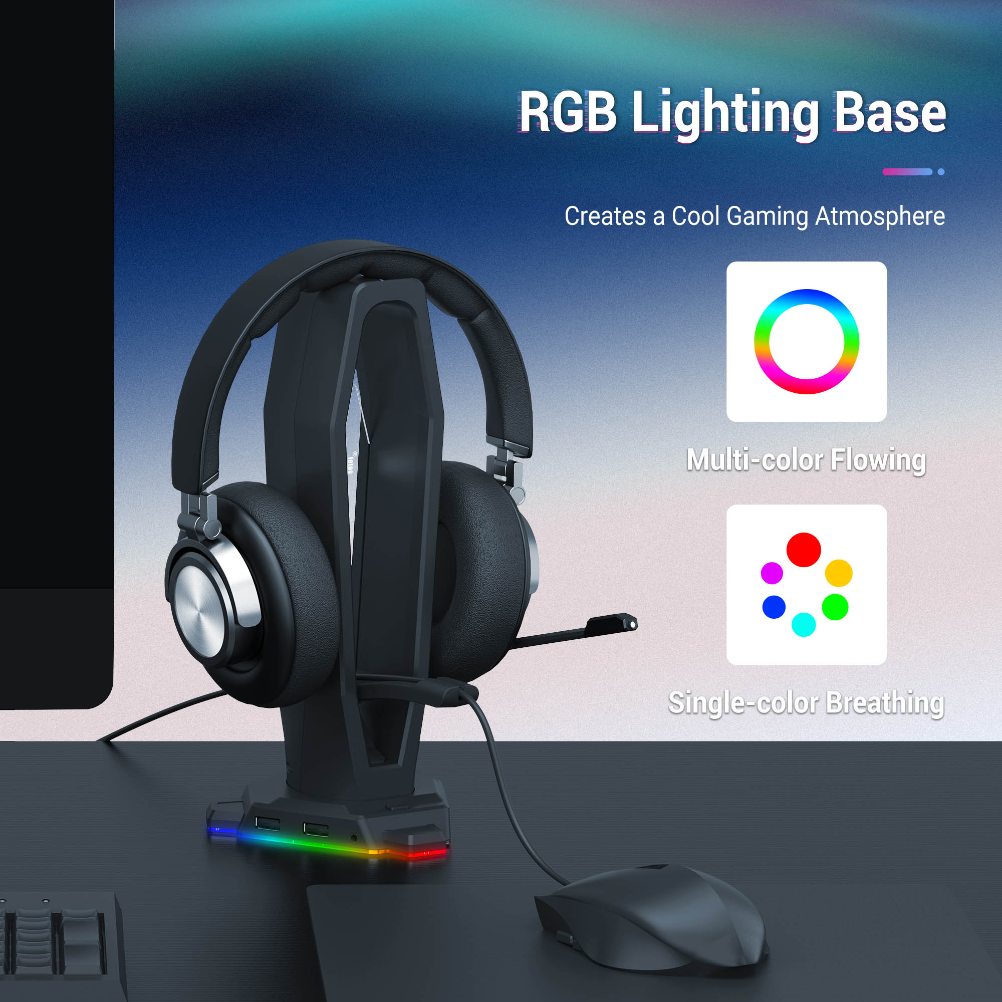 3-in-1ゲーミングヘッドセット,ケース付きデスクディスプ - Headset Stand Rgb のレビューと価格