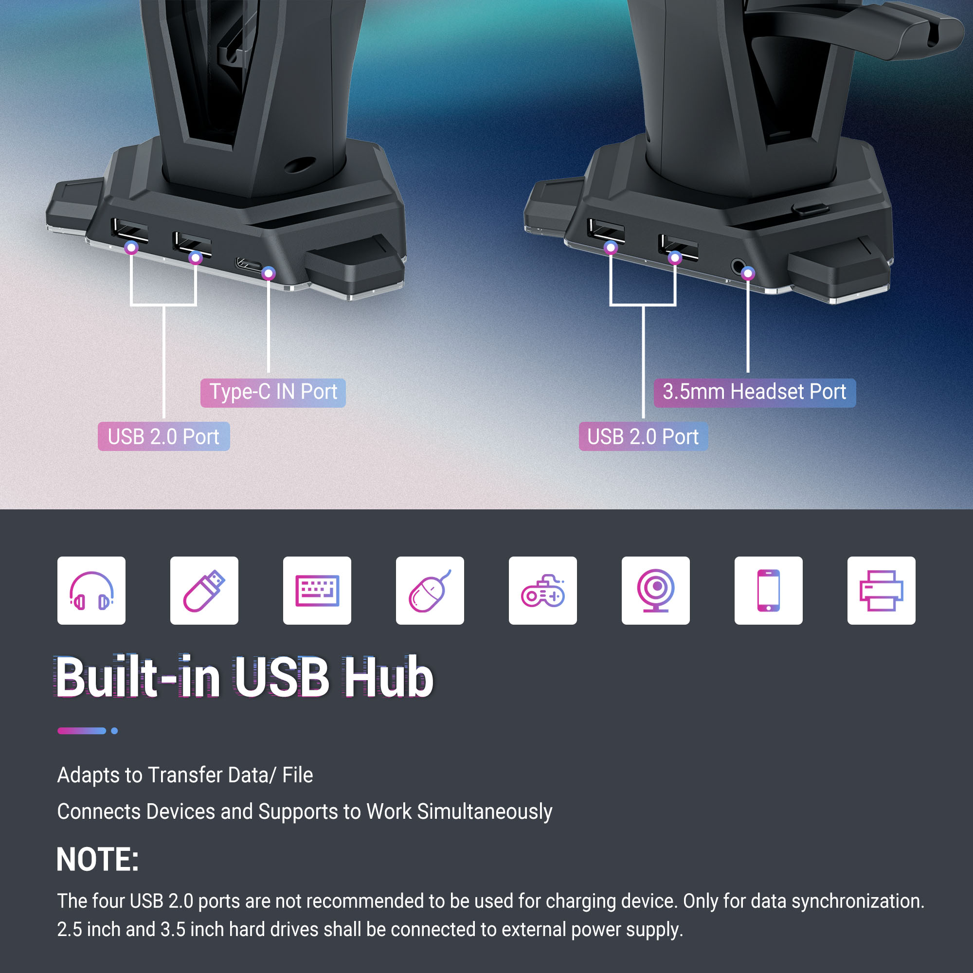 3-in-1ゲーミングヘッドセット,ケース付きデスクディスプ - Headset Stand Rgb のレビューと価格