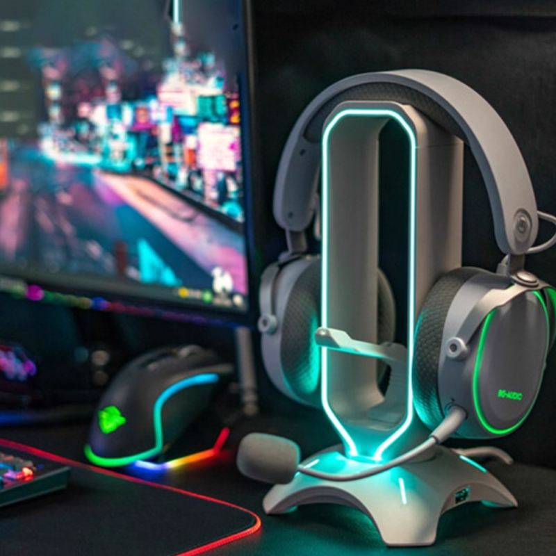 RGB ゲーミングヘッドフォンスタンド、マウスバンジーコード - Headset Stand Rgb のレビューと価格
