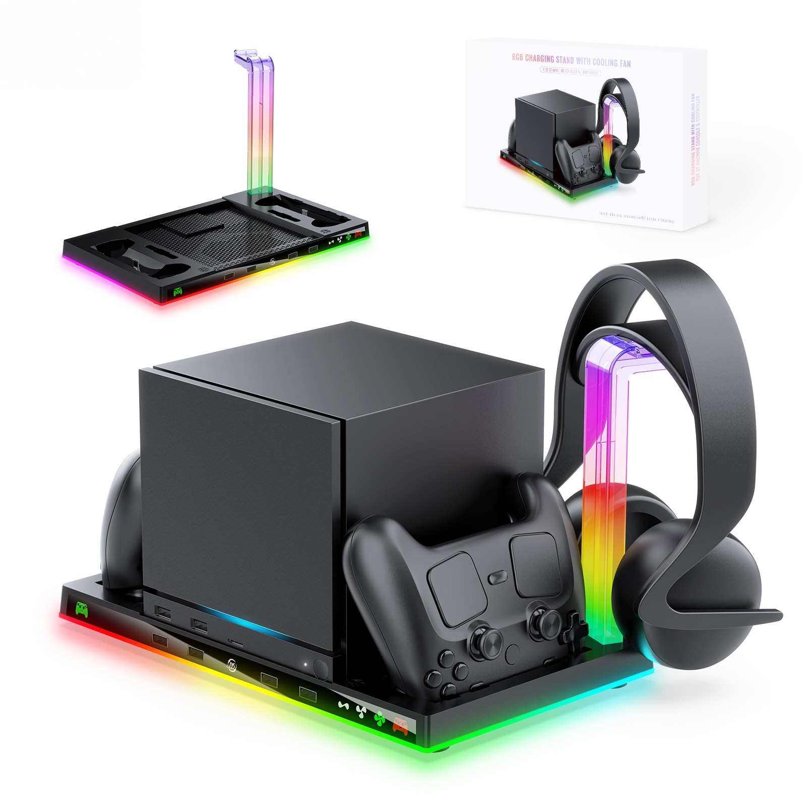 Steamマシン用の多機能ドック、Steamコントローラース - Headset Stand Rgb のレビューと価格