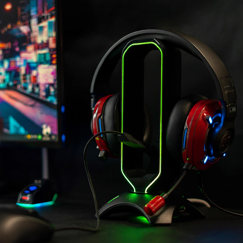 RGBヘッドセットスタンド、マウスバンジーコードホルダー付き - Headset Stand Rgb のレビューと価格
