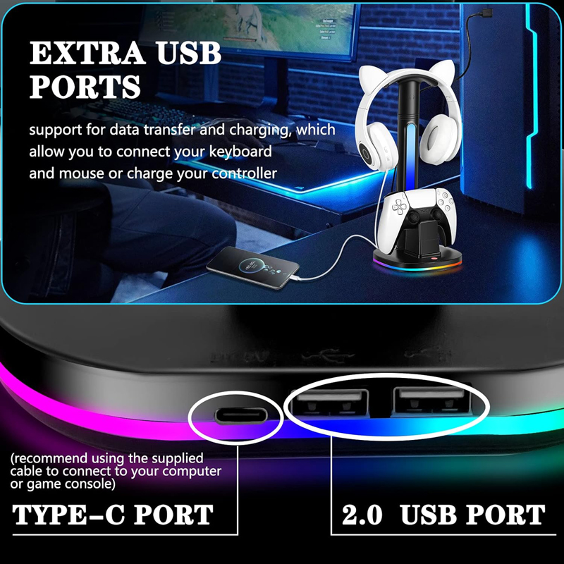 コントローラー用充電ステーション,rgbヘッドフォンスタンド - Headset Stand Rgb のレビューと価格