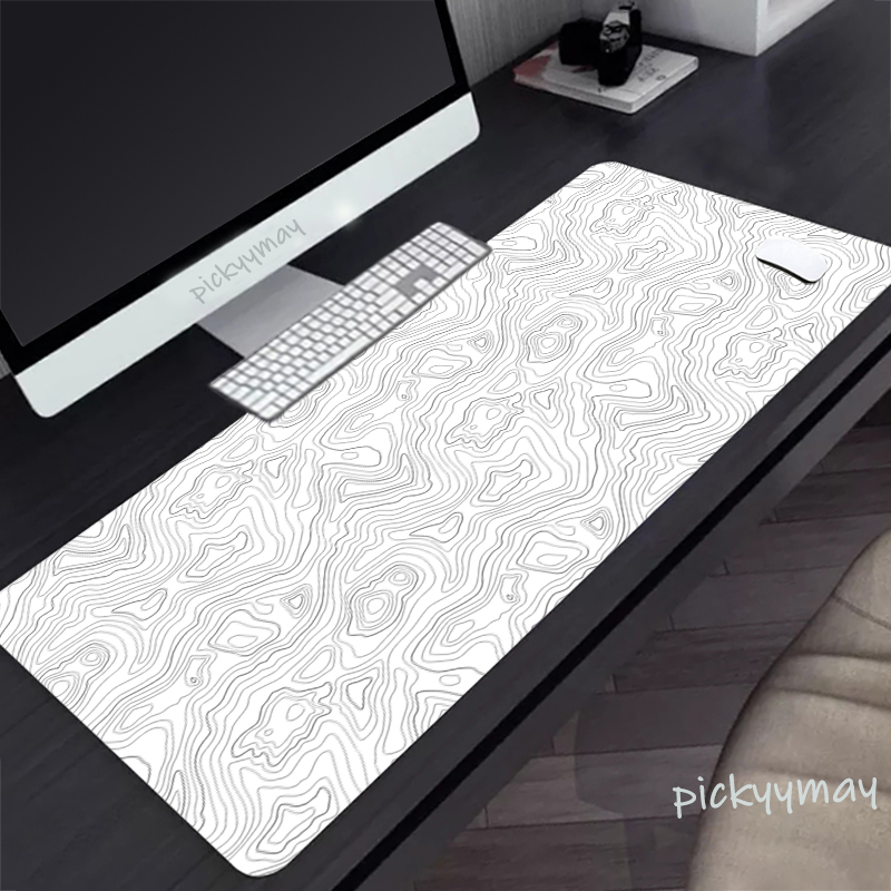 黒と白の大きなマウスパッド,100x50cm,ゲーム,オフィ - Gaming Accessories White のレビューと価格