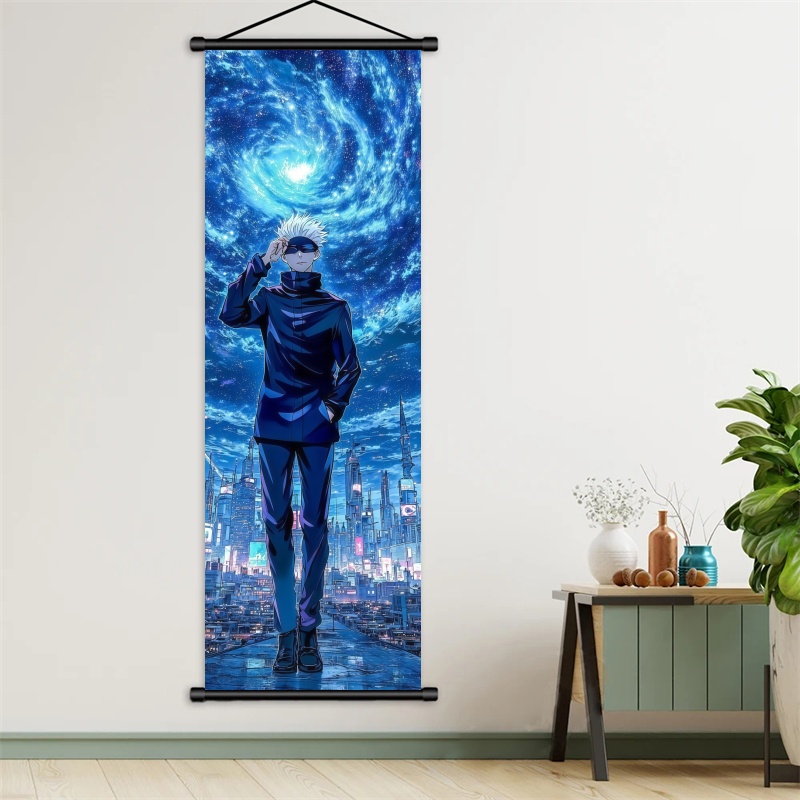 呪術廻戦 五条悟 アニメアート 布製ウォールポスター 壁掛け - Gaming Accessories Decor のレビューと価格