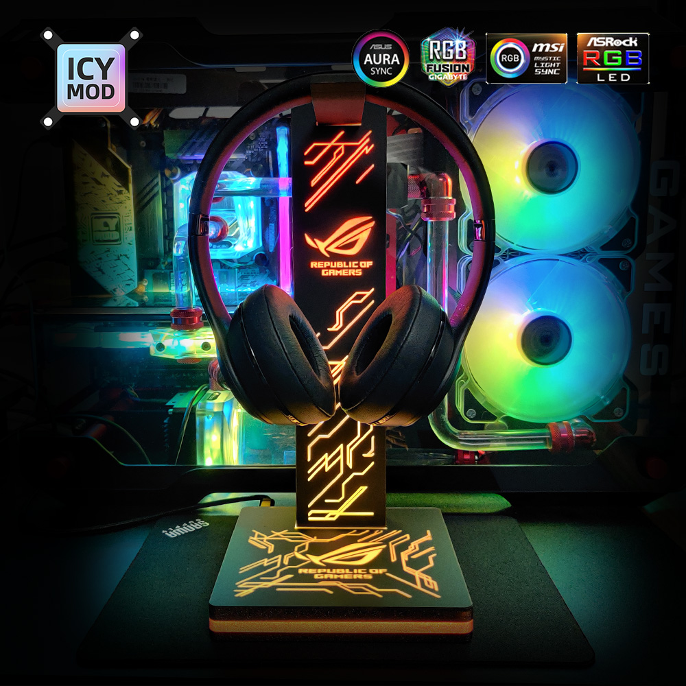 ARGB ヘッドフォンホルダー PC 照明 RGB ヘッドセ - Headset Stand Rgb のレビューと価格